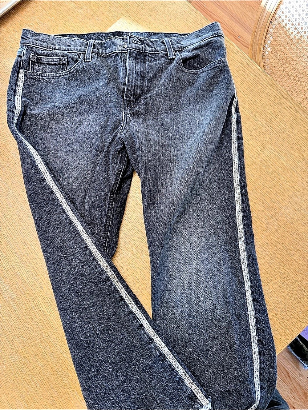 Lucky Brand The Rhinestone Baggy Jean Skinny Jeans light wash  Black